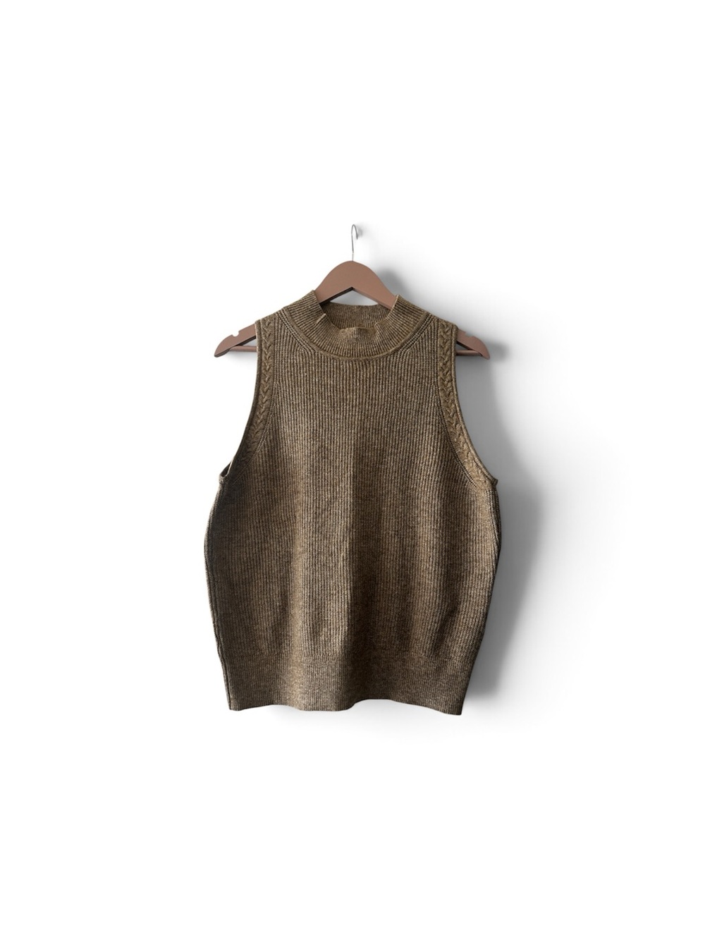 White House Black Market Olive Ribbed Sleeveless Tank